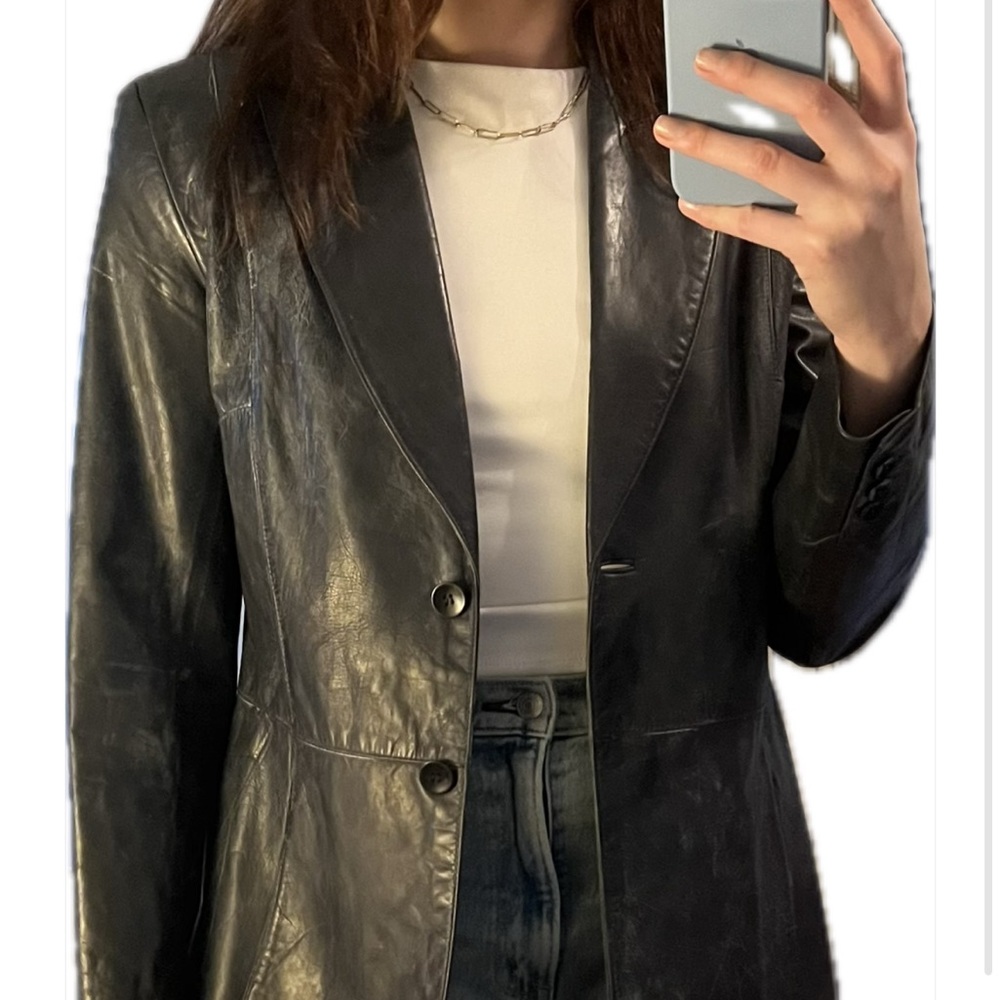 Anne Klein Leather Jacket Size 6